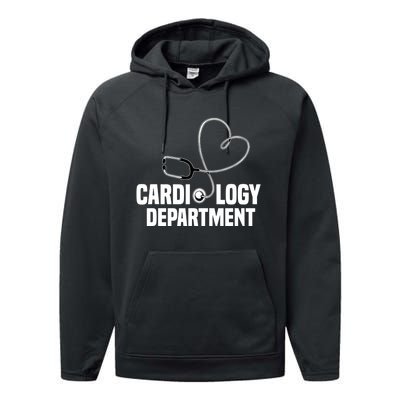 Cardiology Department Stethoscope Heart Surgeons Surgery Performance Fleece Hoodie