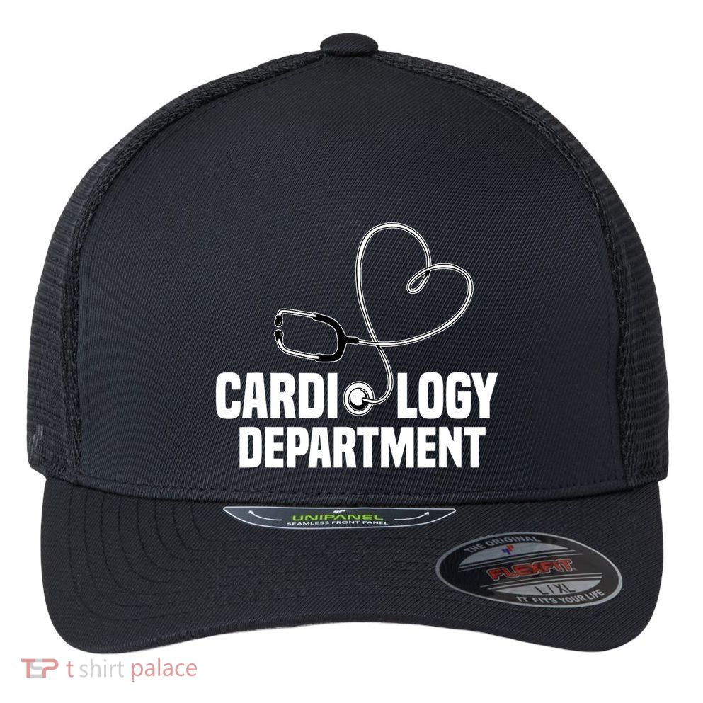 Cardiology Department Stethoscope Heart Surgeons Surgery Flexfit Unipanel Trucker Cap