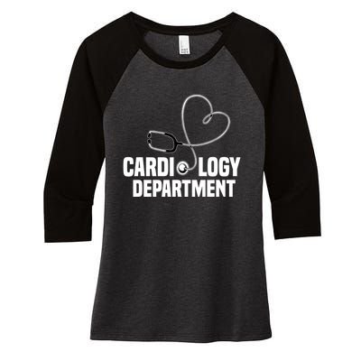 Cardiology Department Stethoscope Heart Surgeons Surgery Women's Tri-Blend 3/4-Sleeve Raglan Shirt