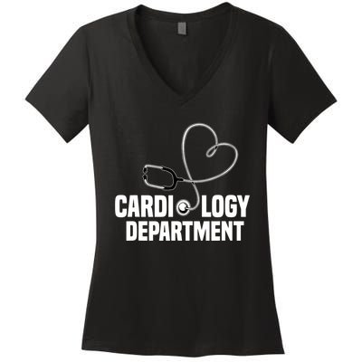 Cardiology Department Stethoscope Heart Surgeons Surgery Women's V-Neck T-Shirt