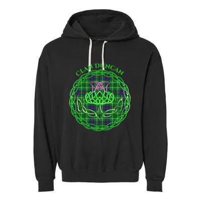Clan Duncan Scottish Tartan Celtic Thistle Garment-Dyed Fleece Hoodie