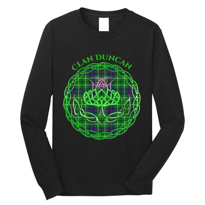 Clan Duncan Scottish Tartan Celtic Thistle Long Sleeve Shirt