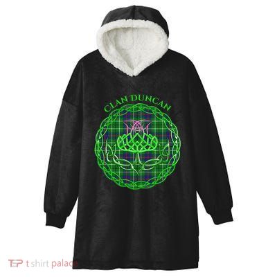 Clan Duncan Scottish Tartan Celtic Thistle Hooded Wearable Blanket