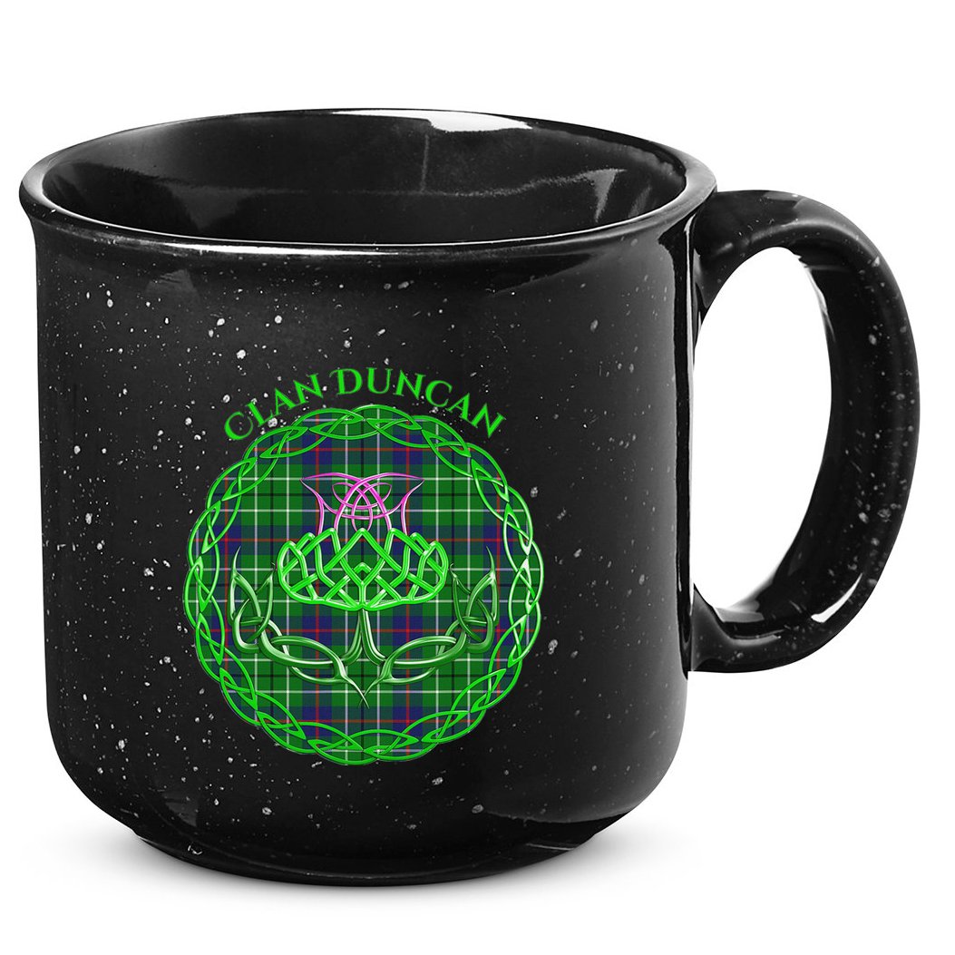 Clan Duncan Scottish Tartan Celtic Thistle 15oz Campfire Ceramic Mug