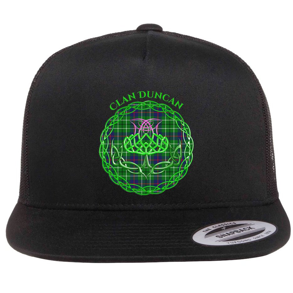 Clan Duncan Scottish Tartan Celtic Thistle Flat Bill Trucker Hat
