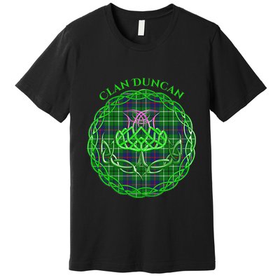 Clan Duncan Scottish Tartan Celtic Thistle Premium T-Shirt