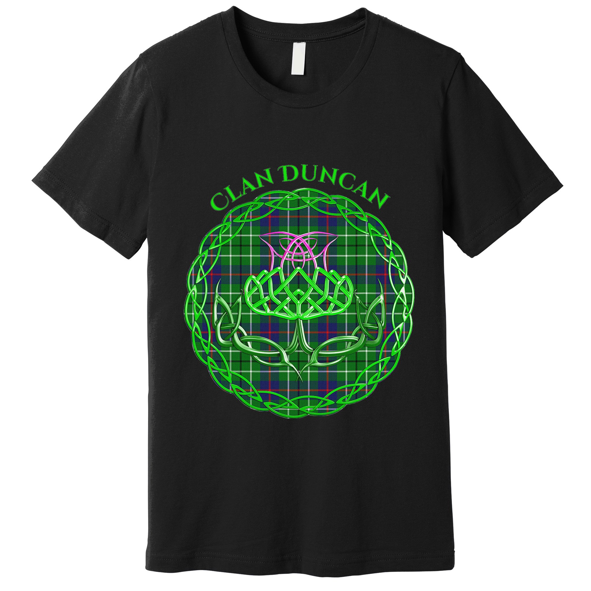 Clan Duncan Scottish Tartan Celtic Thistle Premium T-Shirt