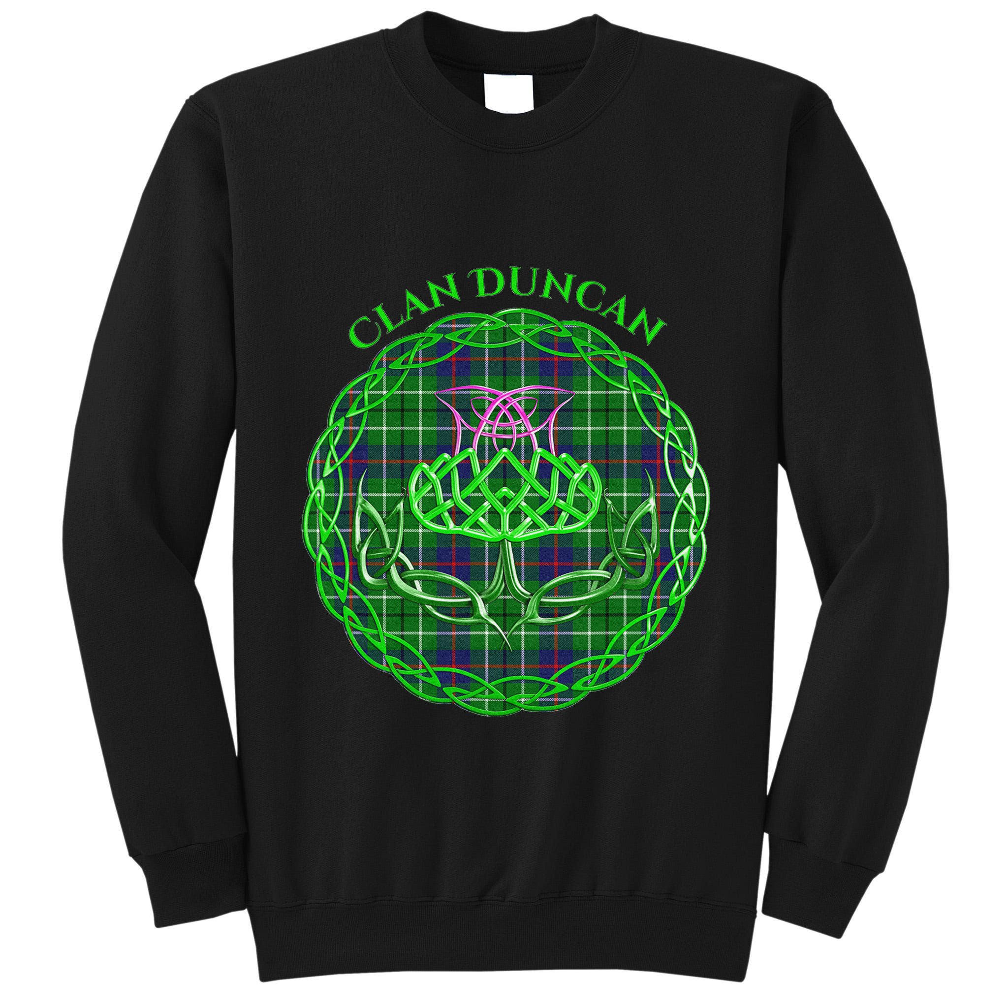Clan Duncan Scottish Tartan Celtic Thistle Tall Sweatshirt