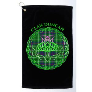 Clan Duncan Scottish Tartan Celtic Thistle Platinum Collection Golf Towel