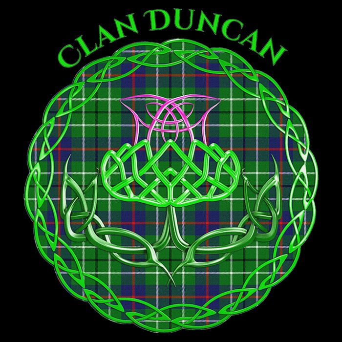 Clan Duncan Scottish Tartan Celtic Thistle Womens T-Shirt