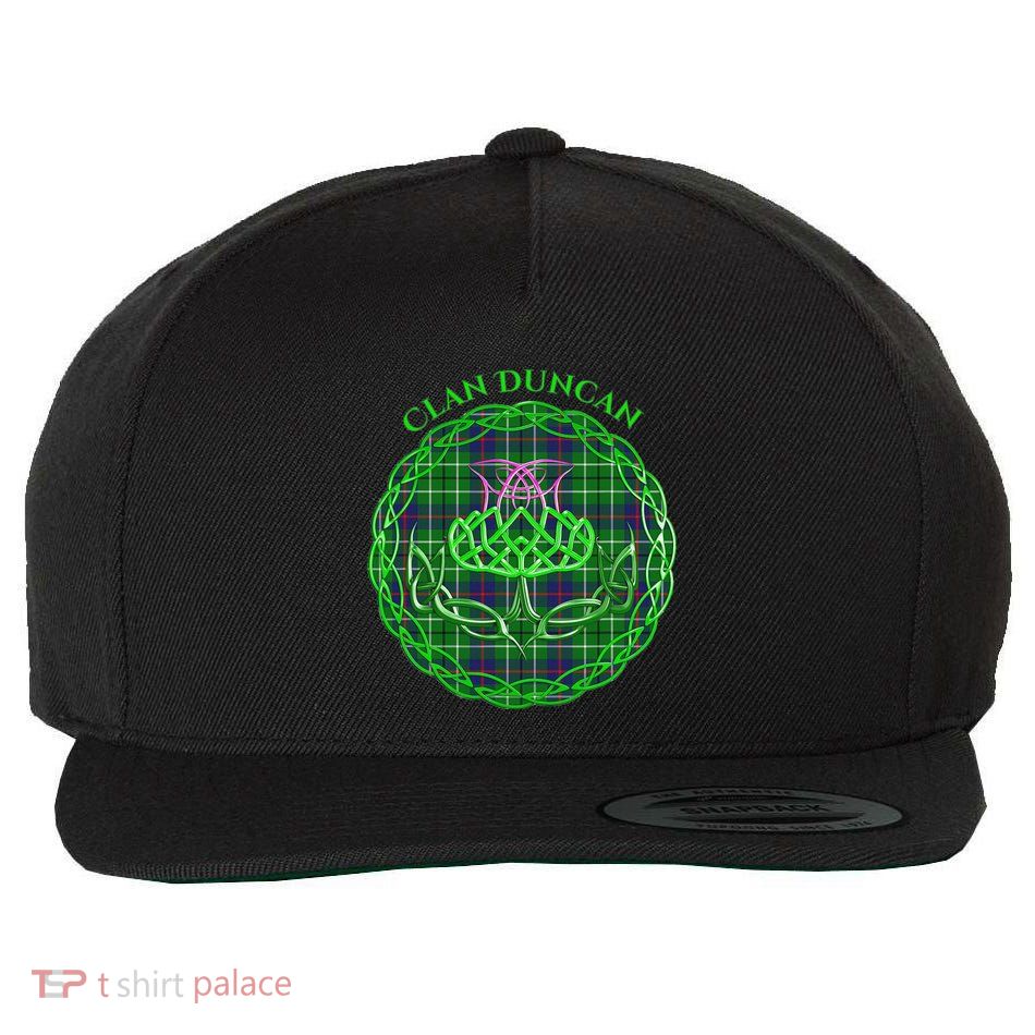 Clan Duncan Scottish Tartan Celtic Thistle Wool Snapback Cap