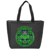 Clan Duncan Scottish Tartan Celtic Thistle Zip Tote Bag