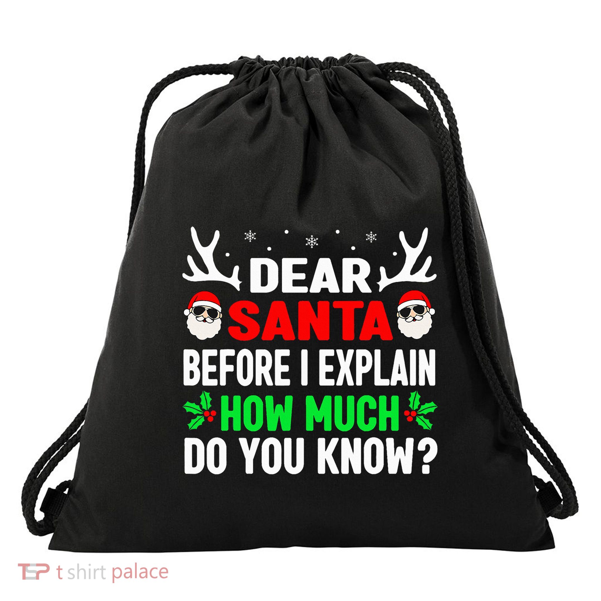 Christmas Dear Santa I Can Explain Drawstring Bag