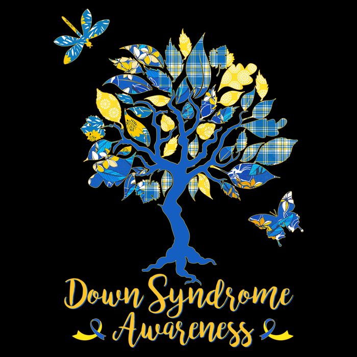Cute Down Syndrome Awareness Blue Yellow Tree Impact Tech Backpack