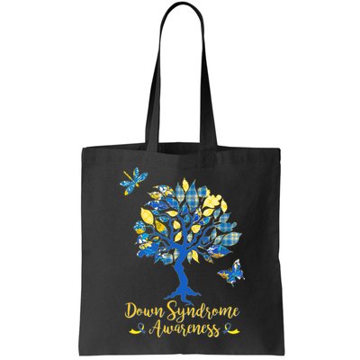 Cute Down Syndrome Awareness Blue Yellow Tree Bag