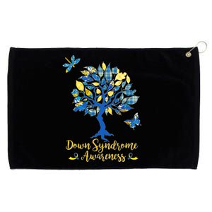 Cute Down Syndrome Awareness Blue Yellow Tree Grommeted Golf Towel