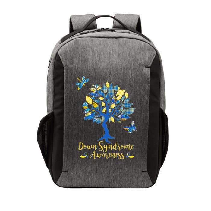 Cute Down Syndrome Awareness Blue Yellow Tree Vector Backpack