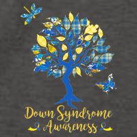 Cute Down Syndrome Awareness Blue Yellow Tree Vector Backpack