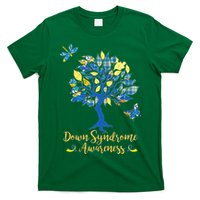 Cute Down Syndrome Awareness Blue Yellow Tree T-Shirt