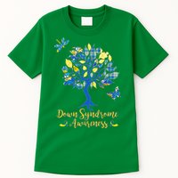 Cute Down Syndrome Awareness Blue Yellow Tree Tall T-Shirt