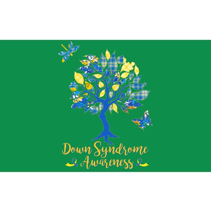 Cute Down Syndrome Awareness Blue Yellow Tree Bumper Sticker