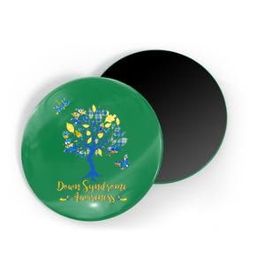 Cute Down Syndrome Awareness Blue Yellow Tree Magnet