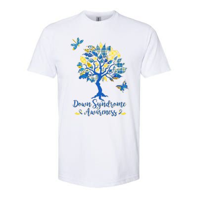 Cute Down Syndrome Awareness Blue Yellow Tree Softstyle® CVC T-Shirt