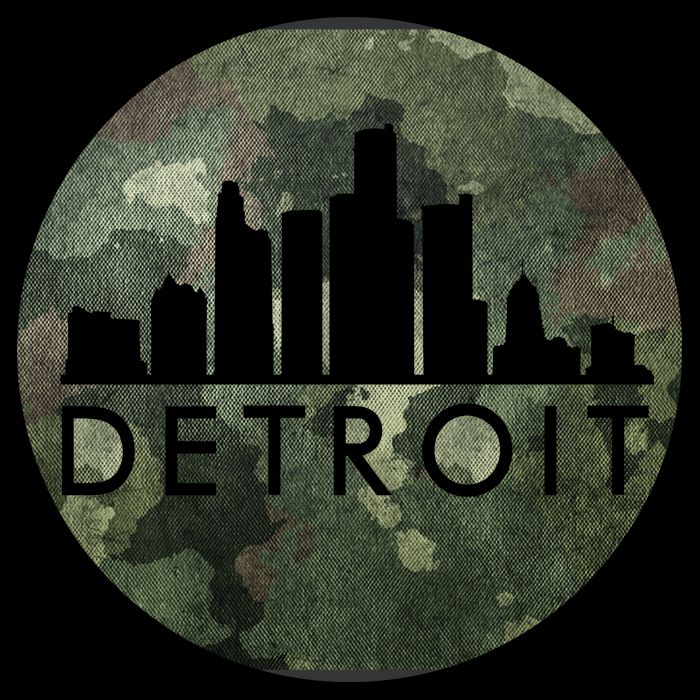Camo Detroit Skyline Logo Zip Tote Bag