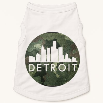Camo Detroit Skyline Logo Doggie Tank