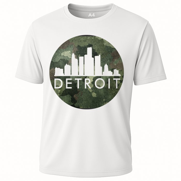 Camo Detroit Skyline Logo Cooling Performance Crew T-Shirt