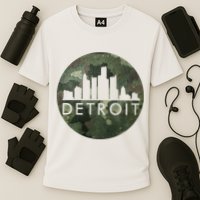 Camo Detroit Skyline Logo Cooling Performance Crew T-Shirt