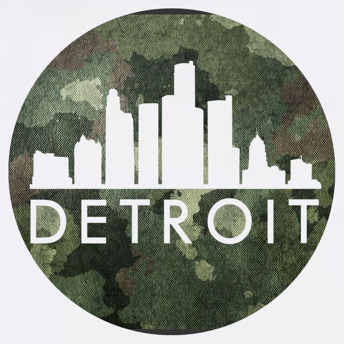Camo Detroit Skyline Logo Cooling Performance Crew T-Shirt