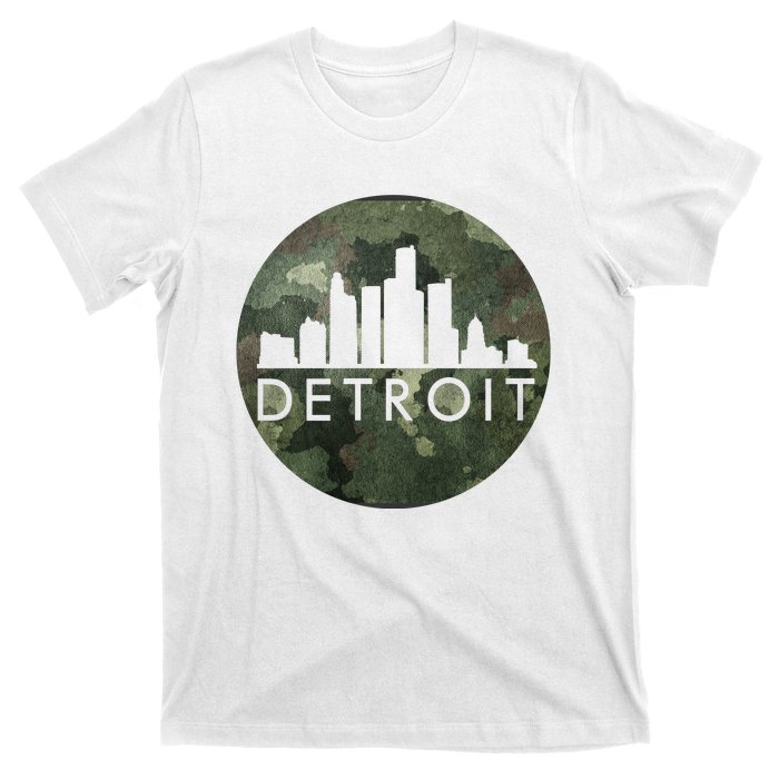 Camo Detroit Skyline Logo T-Shirt