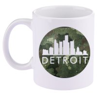 Camo Detroit Skyline Logo 11oz C Handle Ceramic Mug