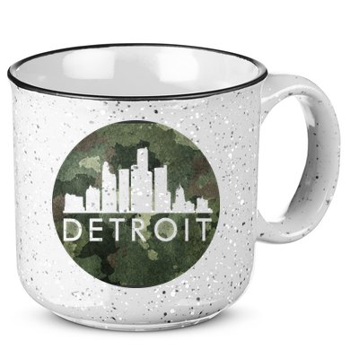 Camo Detroit Skyline Logo 15oz Campfire Ceramic Mug