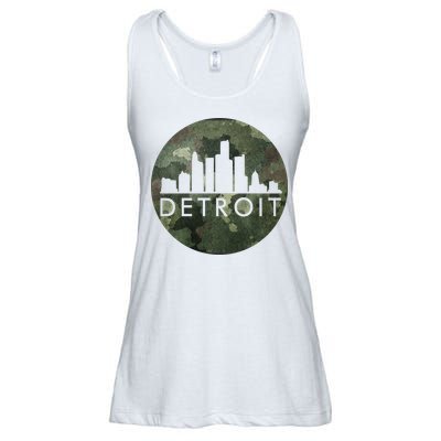 Camo Detroit Skyline Logo Ladies Essential Flowy Tank