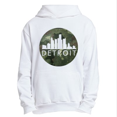 Camo Detroit Skyline Logo Urban Pullover Hoodie