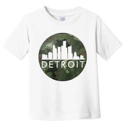 Camo Detroit Skyline Logo Toddler T-Shirt