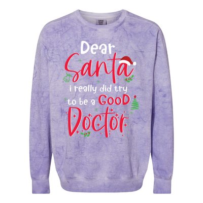 Christmas Doctor Santa Med Student Physician Novelty Gift Colorblast Crewneck Sweatshirt