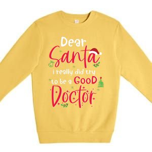 Christmas Doctor Santa Med Student Physician Novelty Gift Premium Crewneck Sweatshirt