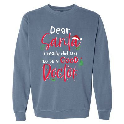 Christmas Doctor Santa Med Student Physician Novelty Gift Garment-Dyed Sweatshirt