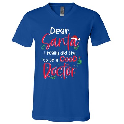 Christmas Doctor Santa Med Student Physician Novelty Gift V-Neck T-Shirt