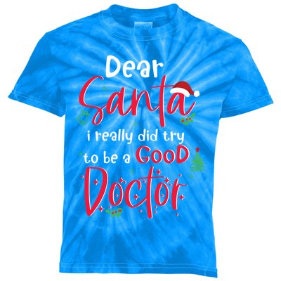 Christmas Doctor Santa Med Student Physician Novelty Gift Kids Tie-Dye T-Shirt