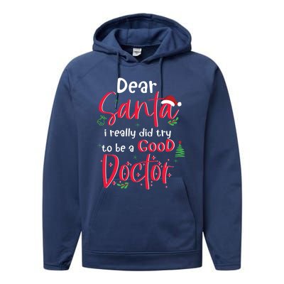 Christmas Doctor Santa Med Student Physician Novelty Gift Performance Fleece Hoodie