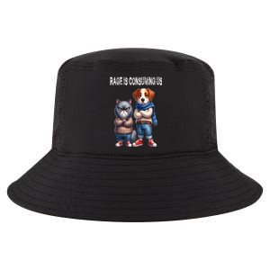 Cat & Dog Silly Staring Rage Is Consuming Us Cool Comfort Performance Bucket Hat