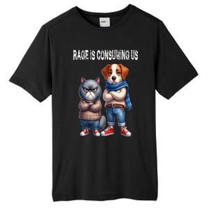 Cat & Dog Silly Staring Rage Is Consuming Us Tall Fusion ChromaSoft Performance T-Shirt