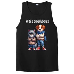 Cat & Dog Silly Staring Rage Is Consuming Us PosiCharge Competitor Tank