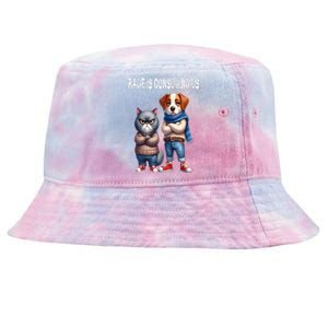 Cat & Dog Silly Staring Rage Is Consuming Us Tie-Dyed Bucket Hat