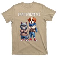 Cat & Dog Silly Staring Rage Is Consuming Us T-Shirt