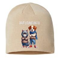 Cat & Dog Silly Staring Rage Is Consuming Us Sustainable Beanie